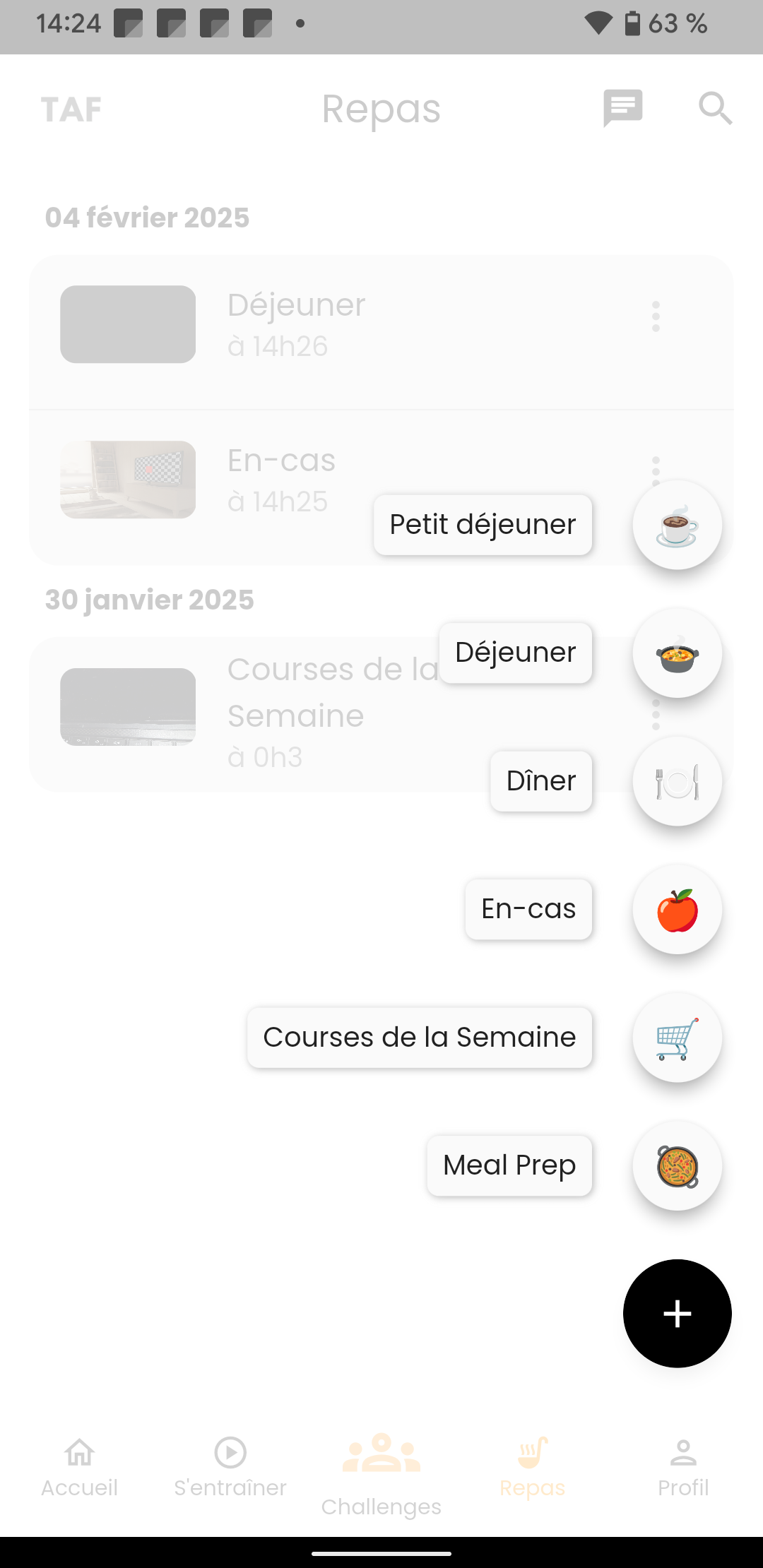 Enregistrement du poids
